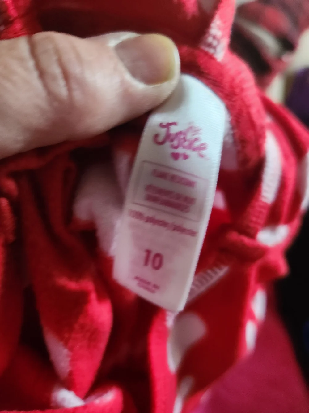 Justice Red and White Polka Dot Hooded Nightgown
